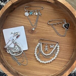 New. Safety Pin Brooches! Jewelry